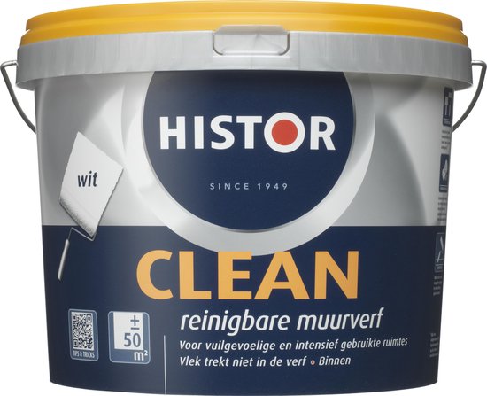 Histor Clean Muurverf - 5 liter - Wit