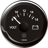 VDO ViewLine zwarte Voltmeter 12 Volt