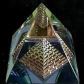Kristal gekleurde 2 Piramides in 1 4.5cm  - piramide
