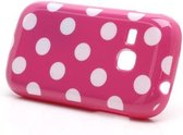 Dots Silicone hoesje Samsung Galaxy Young S6310 S6312 roze