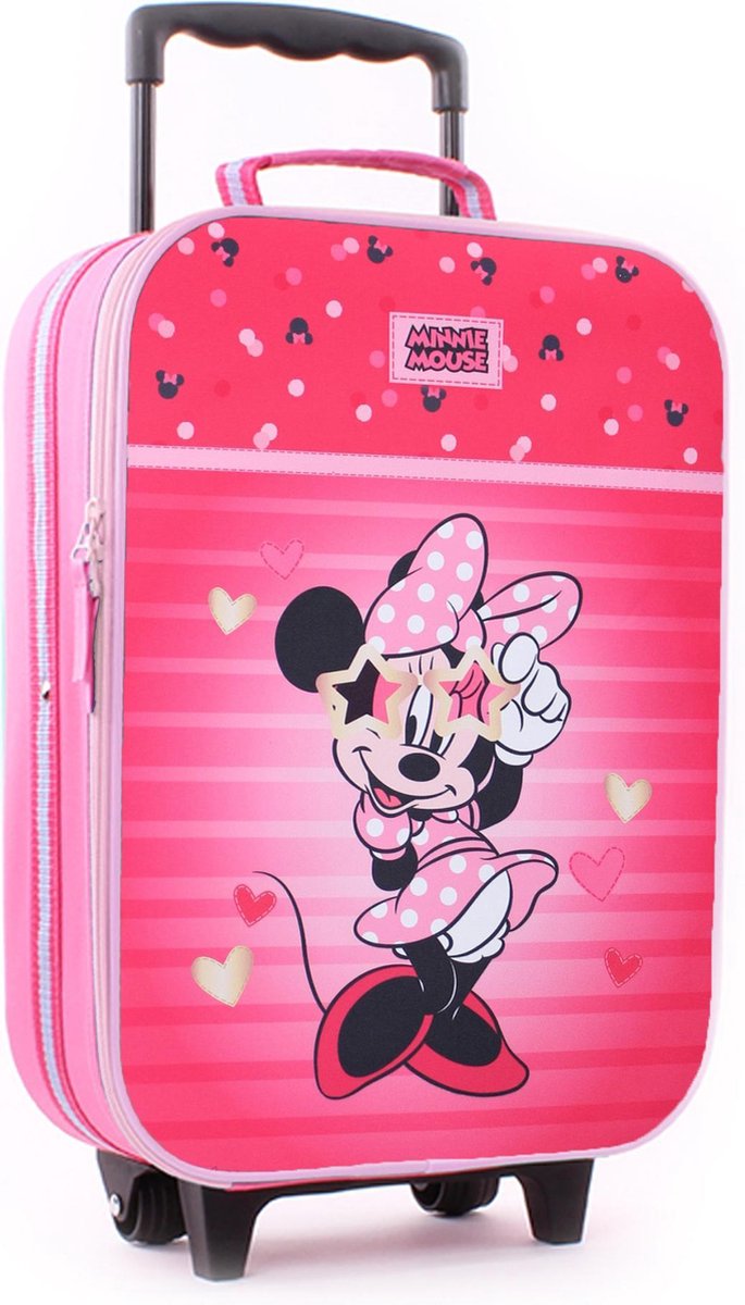 MINNIE MOUSE Hartjes Trolley Koffer Handbagage Kinderkoffer Roze - Disney