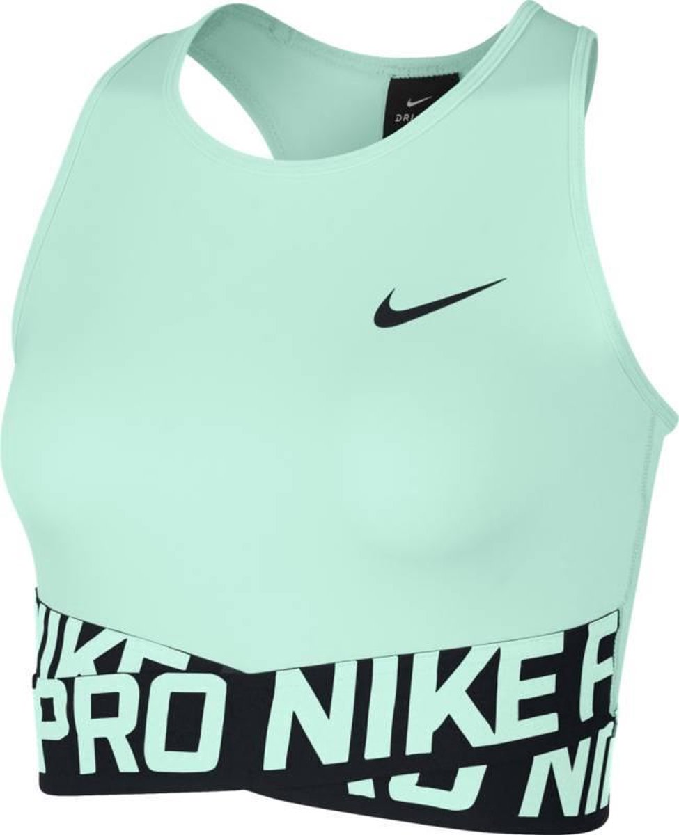 Nike Pro Intertwist Tank Crop Sporttanktop Dames - Igloo/Black/(Black) | bol