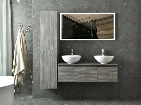 Excellent meuble de salle de bain de bien-être Type: J, 120 cm, couleur  Chêne gris,... | bol.