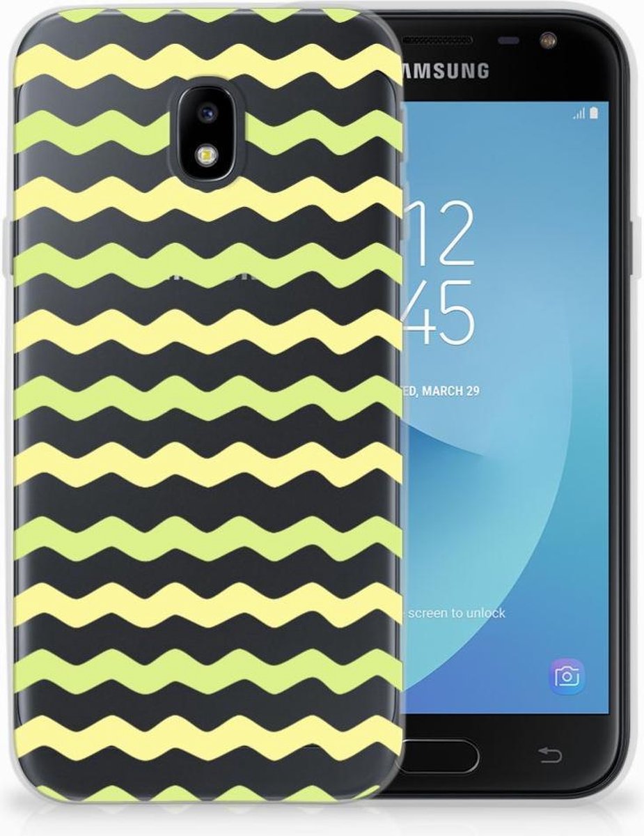 Back Cover voor Samsung Galaxy J3 2017 TPU bumper Waves Yellow