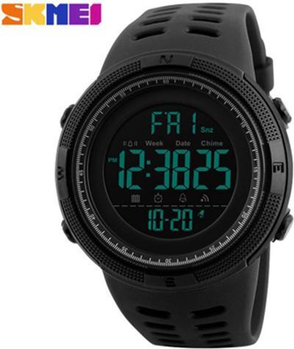 SKMEI Heren horloge 40 mm - Zwart | bol.com