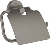 GROHE Essentials Toiletrolhouder - met deksel - hard graphite geborsteld (mat antraciet) - 40367AL1