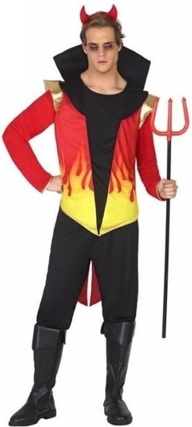 Halloween - Horror duivel heren kostuum / outfit met vlammen - Halloween  kleding XL | bol.com