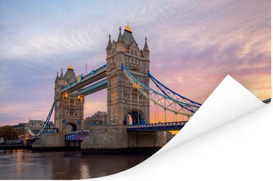 Poster Zonsopgang bij de Tower Bridge in Engeland - 90x60 cm