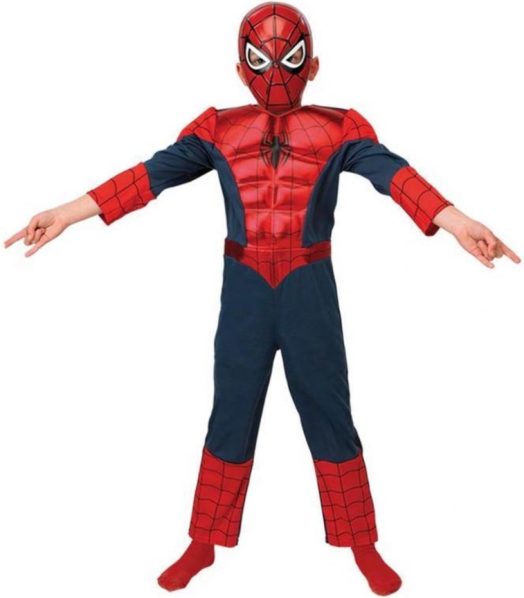 Typisch Stijgen skelet Spiderman Pak Kind Metallic Gespierd | bol.com