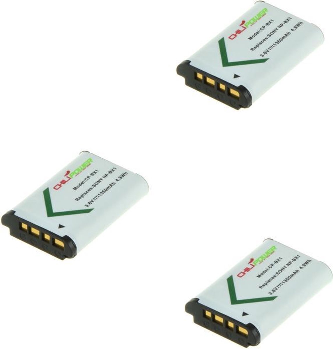 ChiliPower NP-BX1 accu voor Sony - 1350mAh - 3-Pack