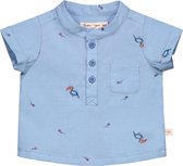 Smitten Organic - Tropisch Toekan Korte Mouwen Shirt - Hortensia Blue - Maat 62