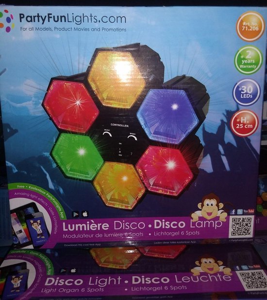 PartyFunLights Disco lamp - Organe lumineux - 6 lampes LED - Réglable |  bol.com