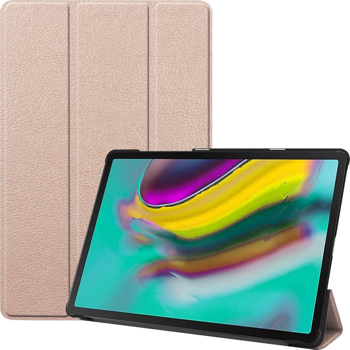 Hoesje - Geschikt voor Samsung Galaxy Tab S5e - Dun & Stevig - Hardcover Book Case - Trifold Bookcase Hoes - Hard Cover - Tablethoes - Goud