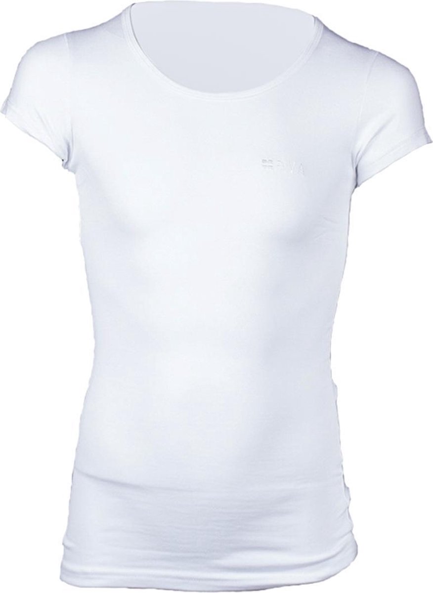 Piva schooluniform t-shirt korte mouwen meisjes - wit - maat 4XL/48