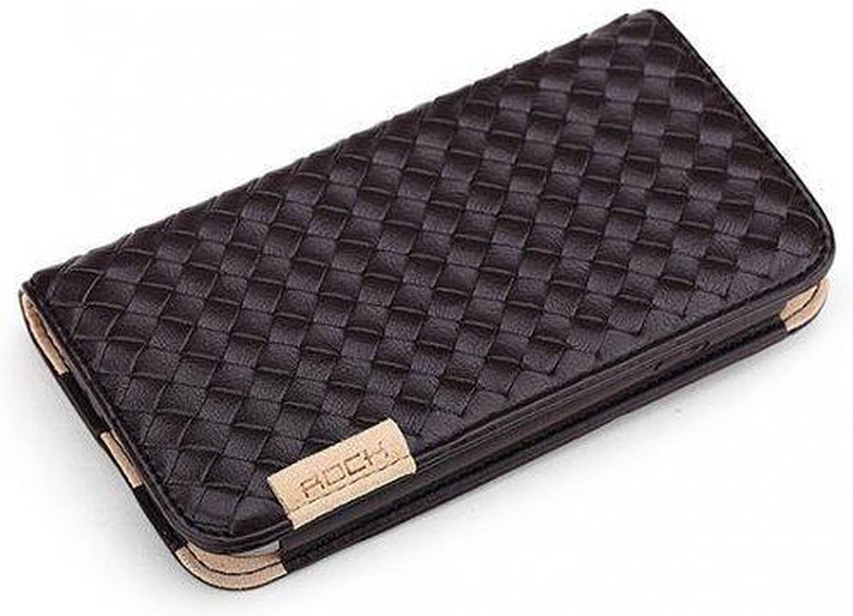 Rock Weaver Side Flip Case Coffee Samsung Galaxy S4 I9505