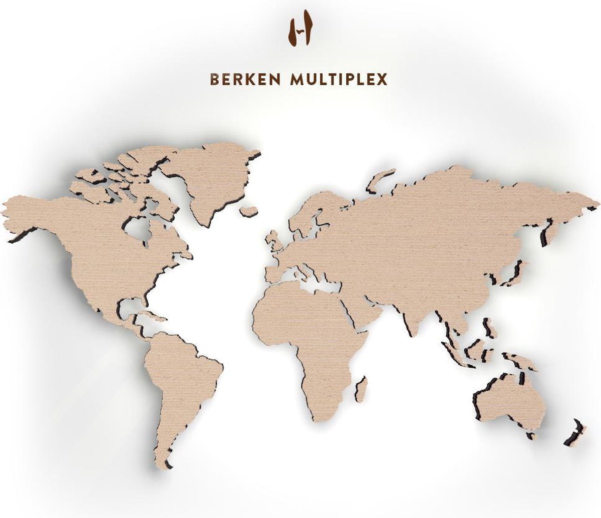 Hoentjen Creatie, Houten wereldkaart - Berken Multiplex