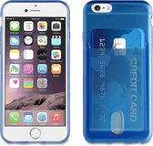 Muvit, Silicone hoesje Geschikt voor Apple iPhone 6 / 6S / 7 / 8 PassPass met kaarthouder, Blauw