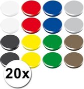 Magneet - Rond - Gekleurd - Set van 20