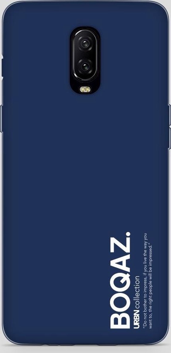 BOQAZ. OnePlus 6t hoesje - Plus hoesje - hoesje URBN mat blauw