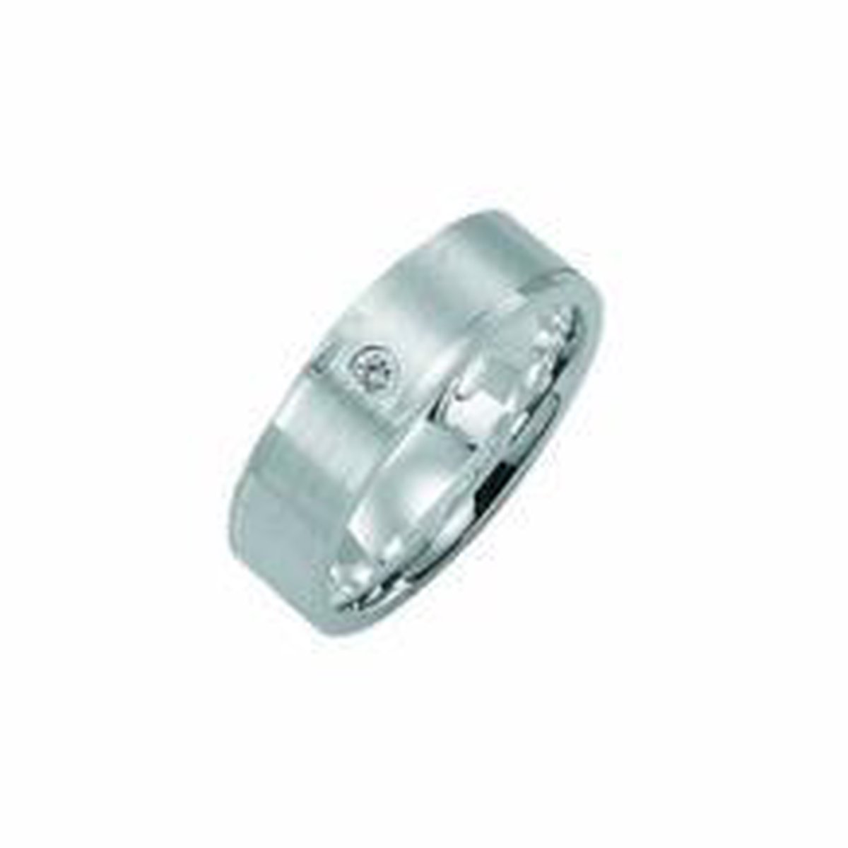 Kiss Me ring zilver mat met hoogglans elementen en zirkonia KM120 maat 60