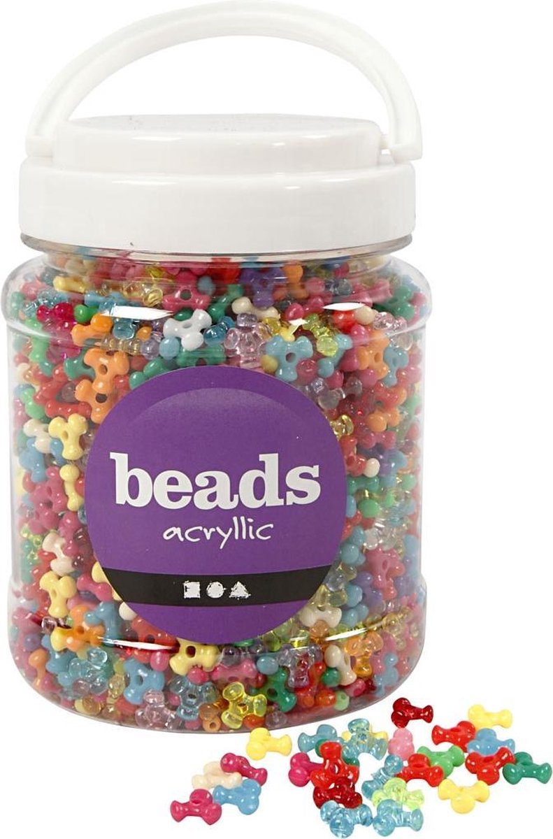 Tri-kralen mix, d: 10 mm, kleuren assorti, 385 gr, 700 ml