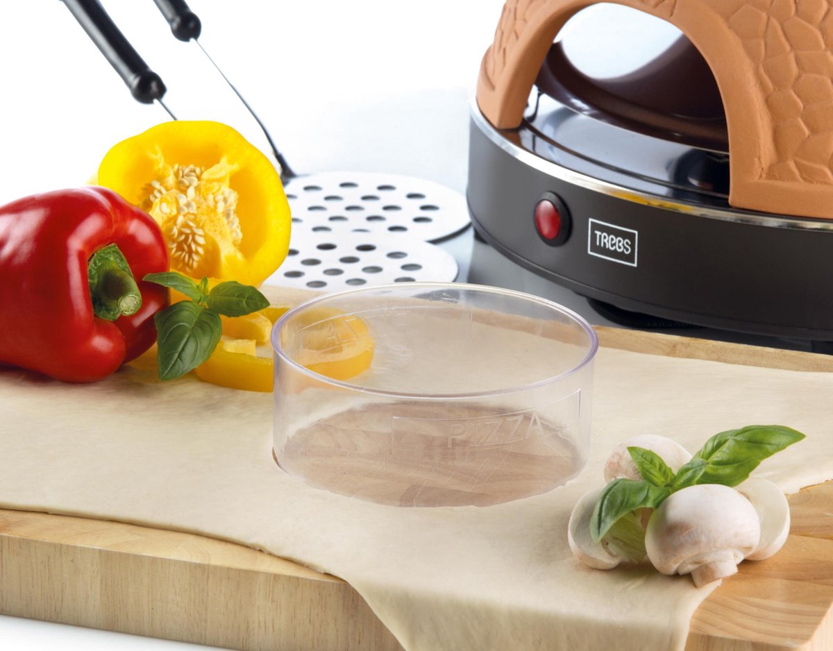 Clatronic PO 3681 Elektrischer Pizzaofen für 4 Personen, Terrakotta-Haube