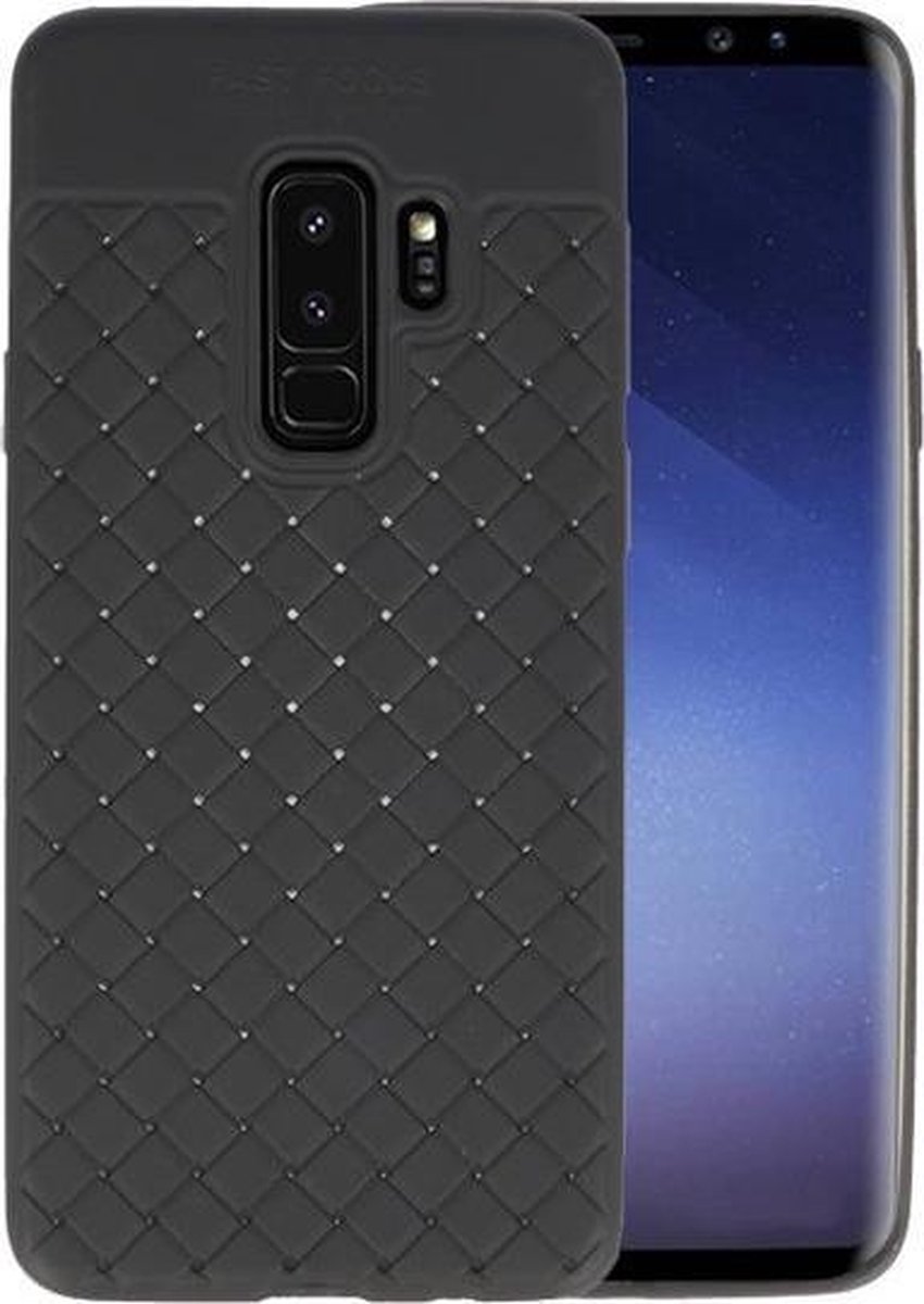 Zwart Geweven TPU case hoesje voor Samsung Galaxy S9 Plus