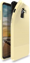 Samsung Galaxy A8 2018 TPU Siliconen Hoesje Geborsteld Goud