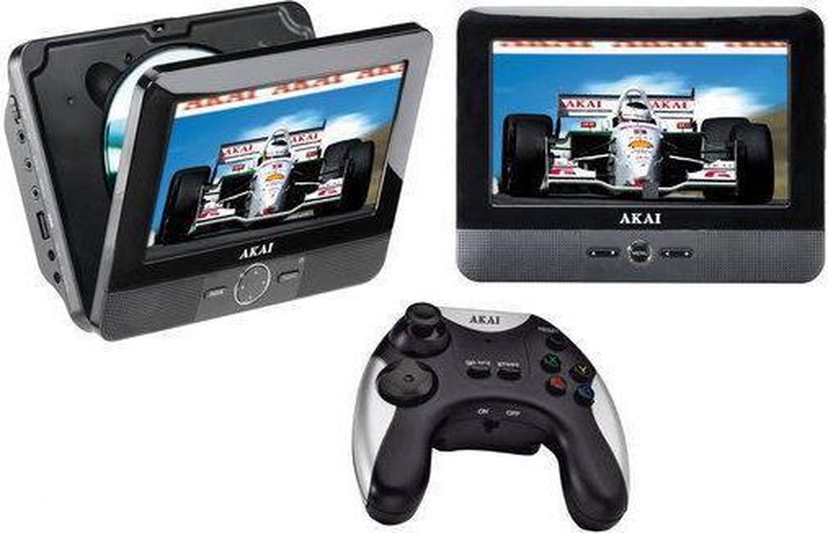 Akai ACVDS736A - Portable DVD-speler met spelletjes en 2 schermen - 7 inch  | bol.com
