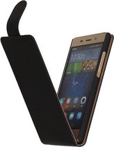 Zwart Effen TPU Classic Flipcase Hoesje Huawei P8 Lite - Cover Case Hoes