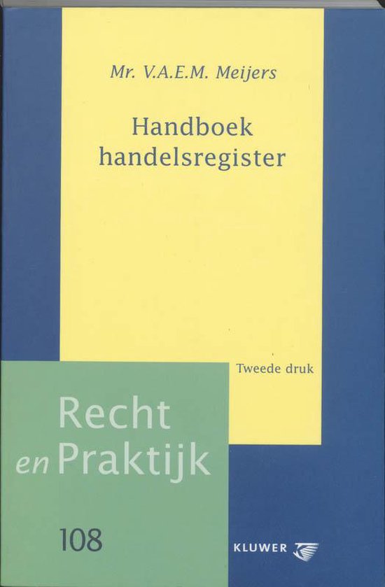 Cover van het boek 'Handboek handelsregister / druk 2' van V.A.E.M. Meijers
