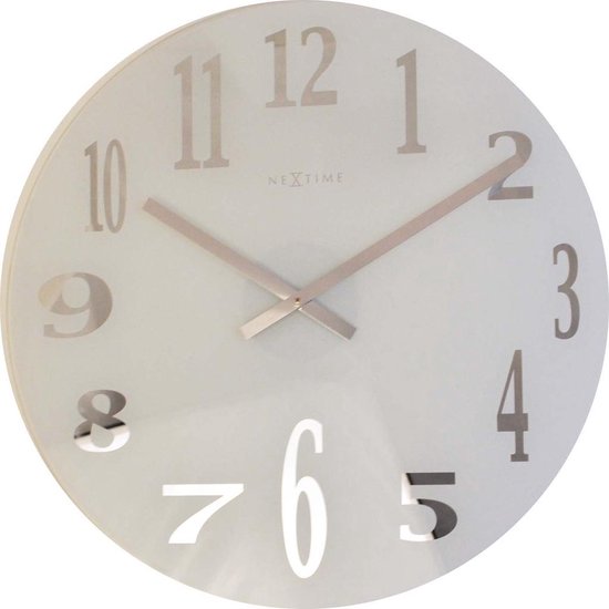 Miroir NeXtime - Horloge - Rond - Verre - Ø43 cm - Transparent | bol.com
