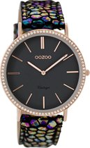 Rosé goudkleurige OOZOO horloge met oud roze leren band - C8886