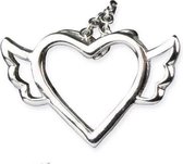 zilveren ketting Vliegend hart | Hart zilveren hanger
