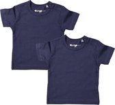 Dirkje 2pack shirts unisex Korte Mouwen Blauw - Maat 80