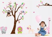 Autocollant mural pour enfant Lion avec arbre