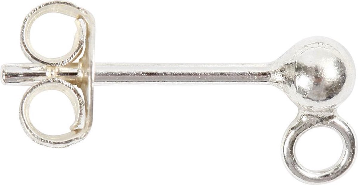 Oorsteker,  13 mm, sterling zilver, SS, 10 stuks - Creotime