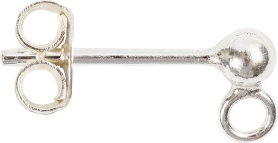 Oorsteker,  13 mm, sterling zilver, SS, 10 stuks - Creotime