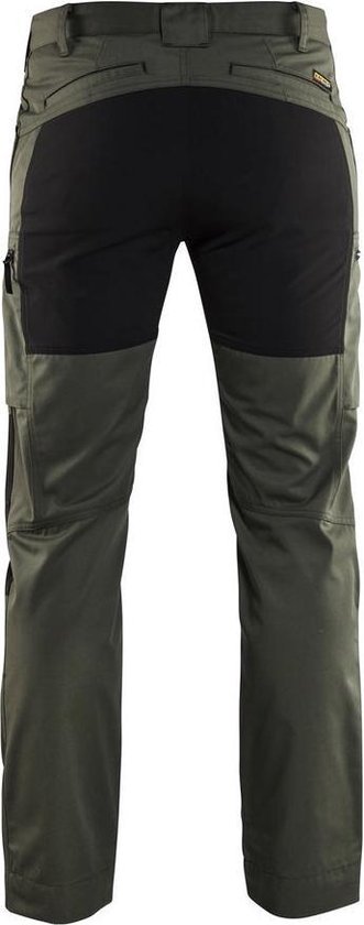 Pantalon de travail Blaklader 14591845 Pantalon de travail stretch Service Army Green / Black NL: 56 BE: 50