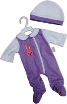 Amleg Poppen Boxpakje Met Muts 38-41 Cm Paars/wit