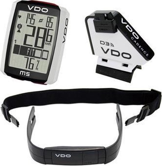 Komkommer Product blouse VDO M5 WL D3 Fietscomputer - Cadanssensor en Hartslagmeter - Draadloos -  Wit | bol.com