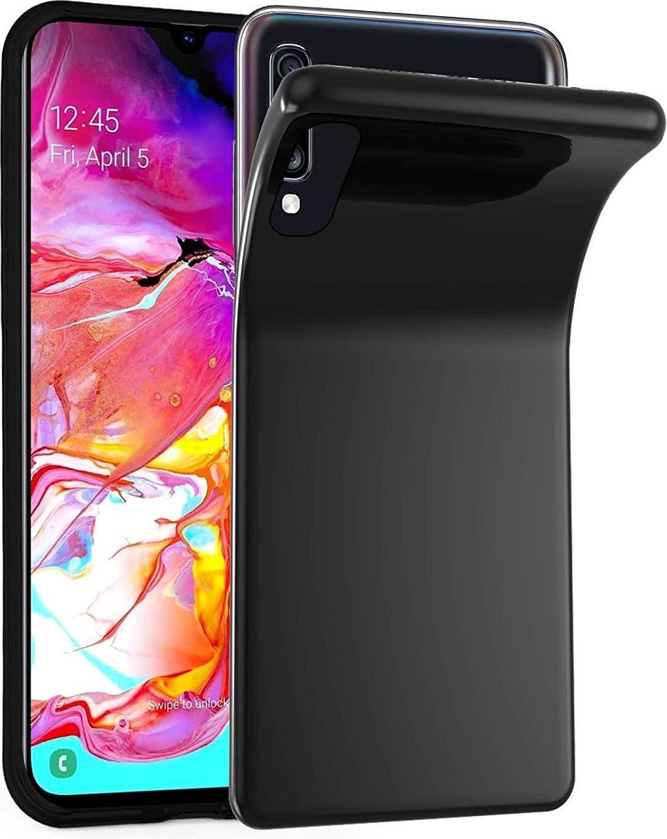 Soft Backcover Hoesje Geschikt voor: Samsung Galaxy A70 - Silicone - Zwart