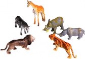 Speelgoed set plastic safari dieren 6 stuks