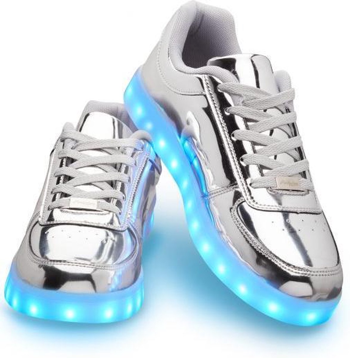 Schoenen met lichtjes - Lichtgevende led schoenen - Zilver - Maat 43