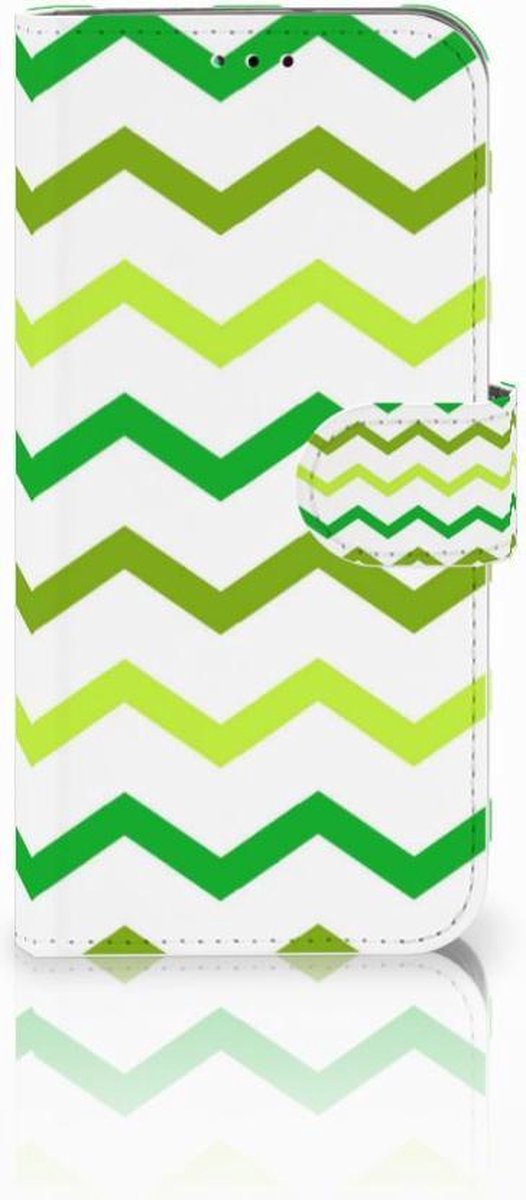 Samsung Galaxy A40 Telefoon Hoesje Zigzag Groen