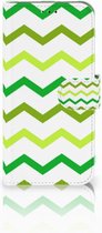 Geschikt voor Samsung Galaxy A40 Telefoon Hoesje Zigzag Groen