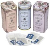 Nouveaux thés anglais Floral Vintage Gift Pack Combi Earl Grey - Après-midi - Petit déjeuner 3x12 sachets