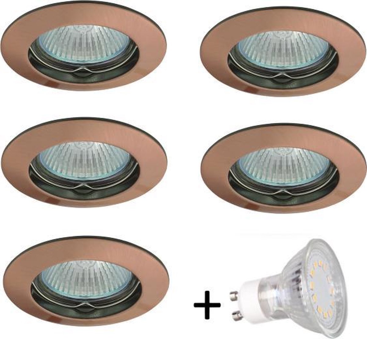 Raad drinken openbaar LED inbouwspot - GU10 | Brons (set van 5 stuks) | bol.com