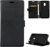Litchi cover zwart wallet case hoesje Motorola Moto G4 Play