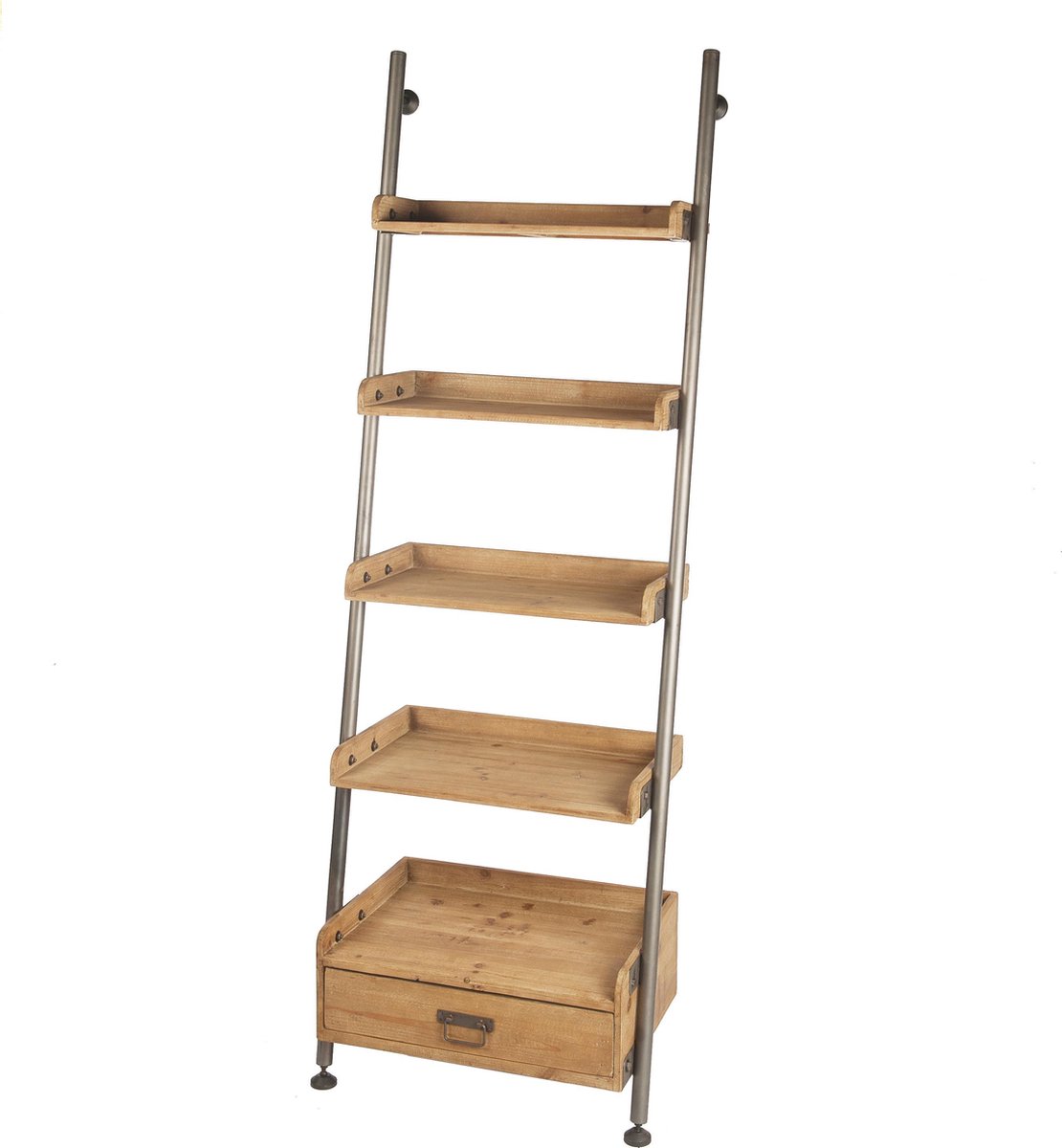 Houten ladder wandkast decoratie hout naturel 66 x